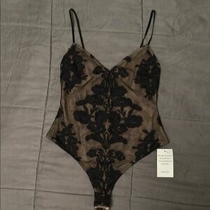 For Love and Lemons Temecula Black Lace Bodysuit